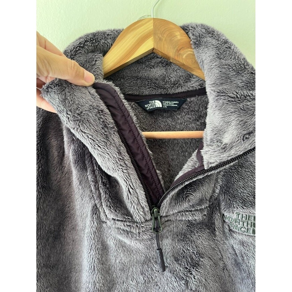 The North Face Sz L Purple Osito Hybrid Fleece Jacket Zip Pullover Pockets - Picture 4 of 13